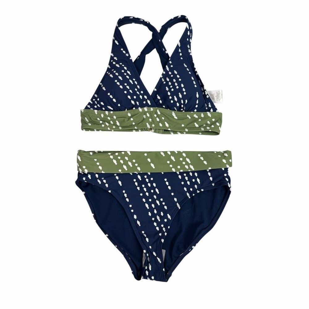 Cole of California size Medium Navy White & Green Bikini